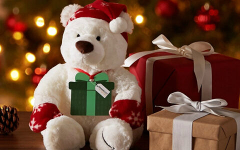 Amazon 买 Gift Card $100+ 送圣诞版泰迪熊