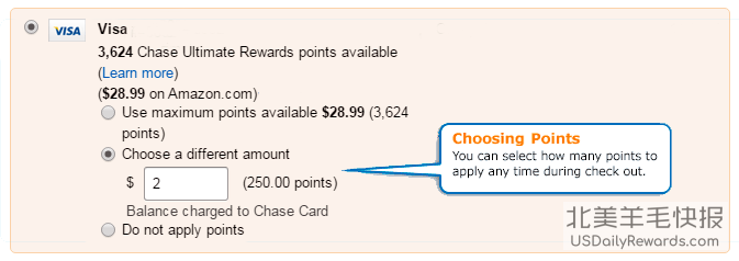在 Amazon 使用 1 个 UR 点付款即可享受满  减 ，可用于 Gift Card