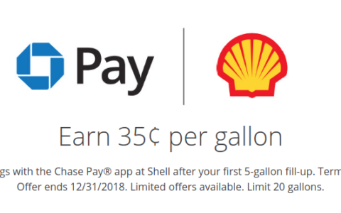 用 Chase Pay 在 Shell 加油获得 35 cents/gallon 优惠