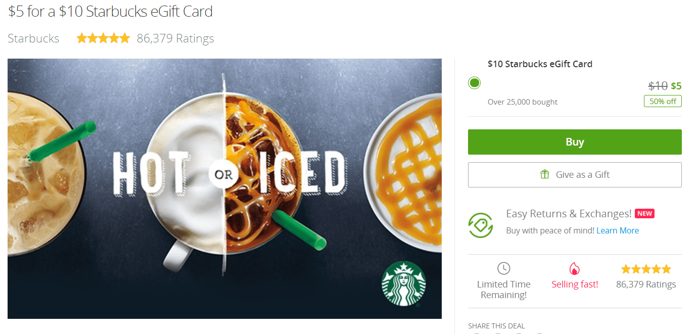 Groupon: $10 Starbucks For $5，加如何绕开 “Invitation Only”