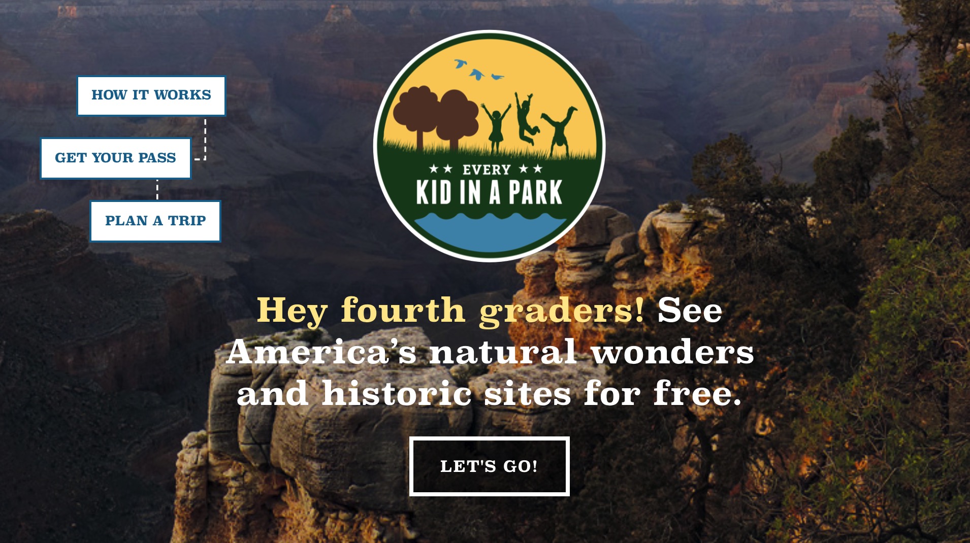 有 4th Grade 孩子的家庭可以免费获得国家公园年票