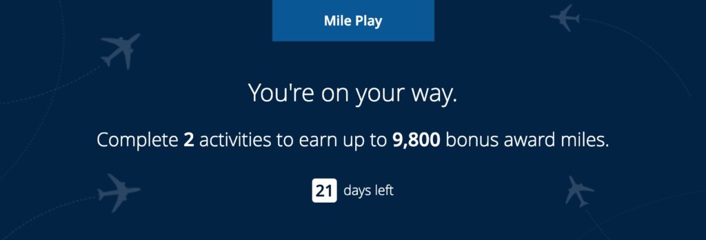 美联航 Mile Play：完成特定任务送里程