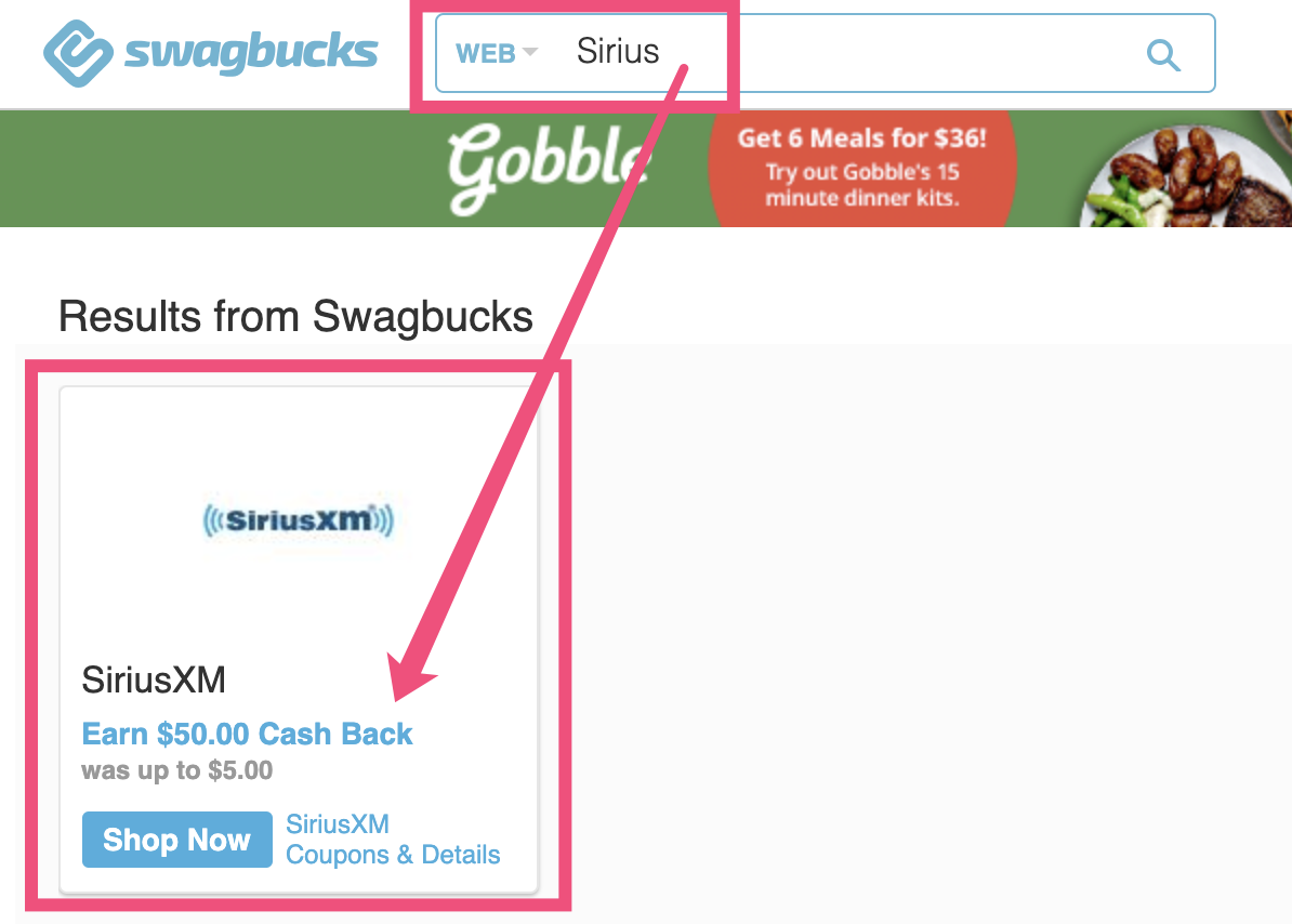 Swagbucks:订阅 6 个月 Sirius 倒赚 ,可叠加 30% Amex Offer