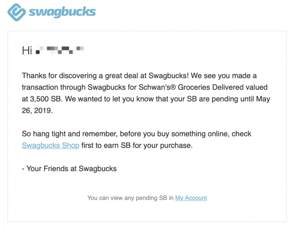 Swagbucks: 在 Schwan’s 订餐消费  得  返现，免费食物和倒赚 【首单 50% off】