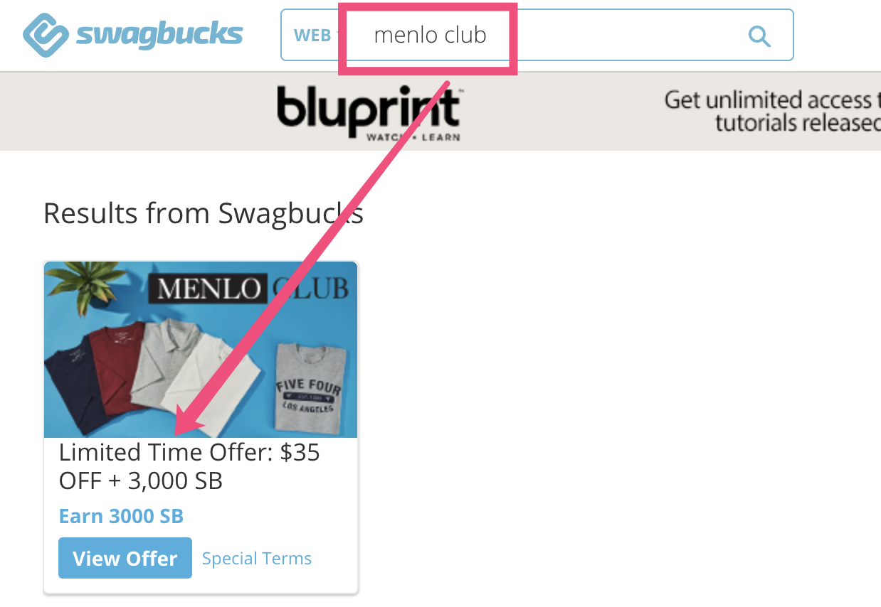 Swagbucks 倒赚：注册 Menlo Club Membership 倒赚  加免费衣服和鞋袜