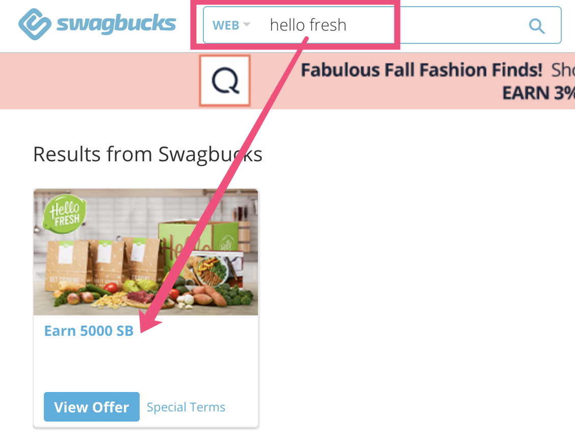 Swagbucks 倒赚：注册 Hello Fresh 免费食物 + 倒赚 