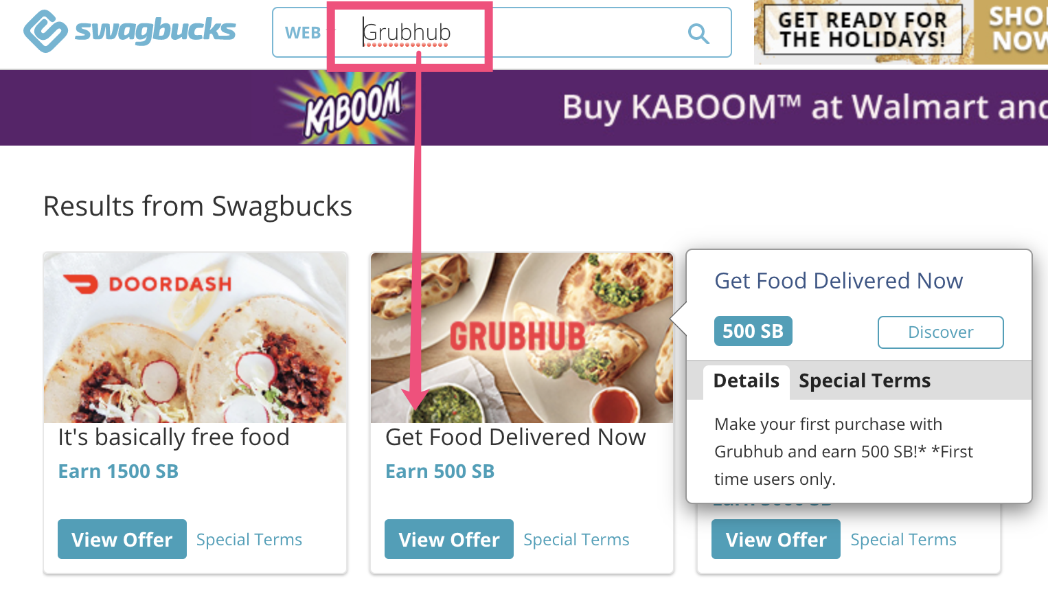 Swagbucks 上 DoorDash 和 GrubHub 的两个免费或倒赚优惠,免费外卖走起