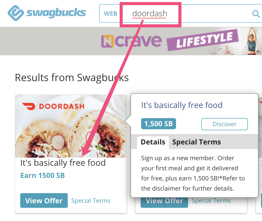 Swagbucks 上 DoorDash 和 GrubHub 的两个免费或倒赚优惠，免费外卖走起
