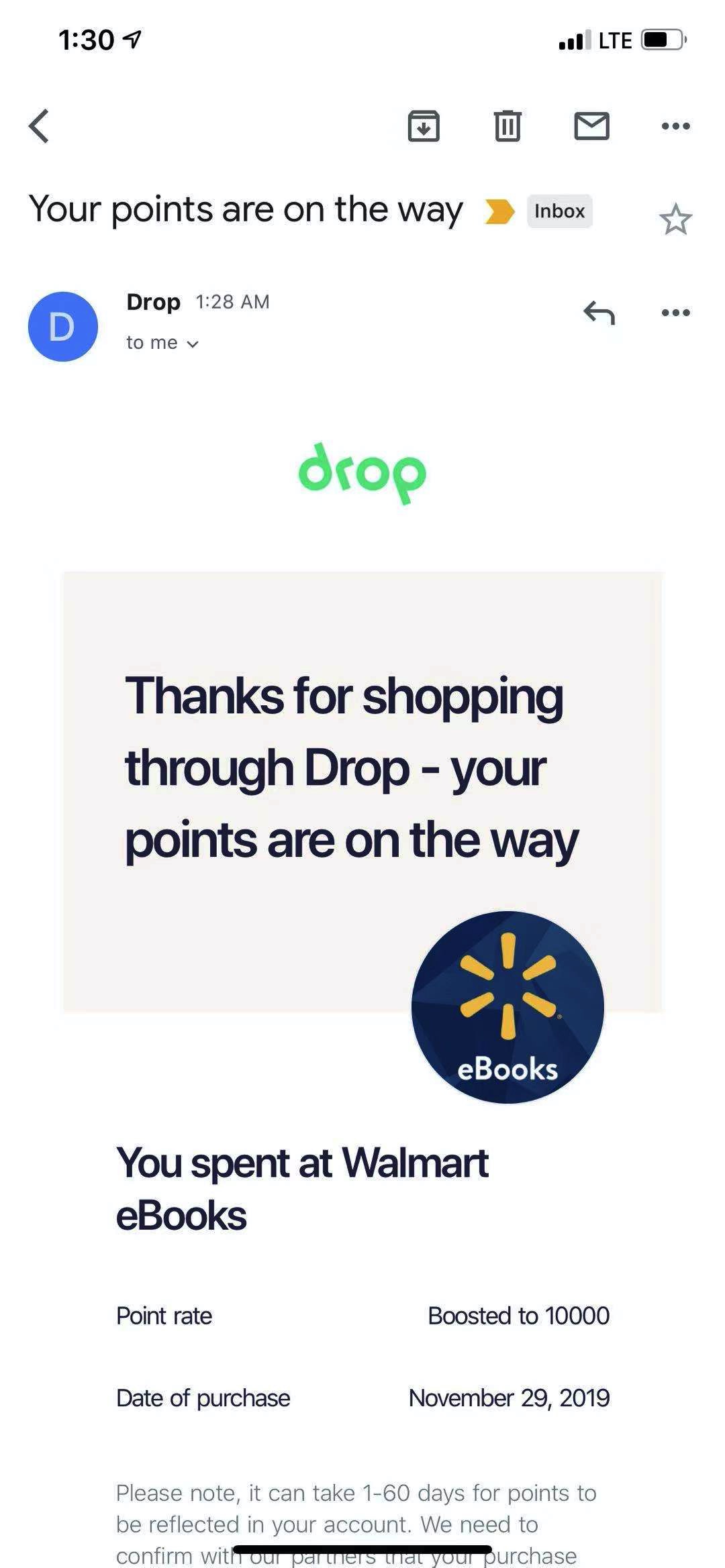 Drop 上轻松拿 ,免费试用 Walmart Audiobooks 即可,可随时取消