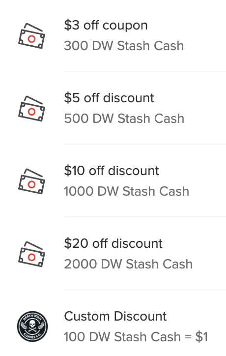 世界最猛咖啡 Death Wish Coffee 送 15% off 折扣券和 250 积分！还有多种方式获得 Stash Cash，轻松换取免费咖啡