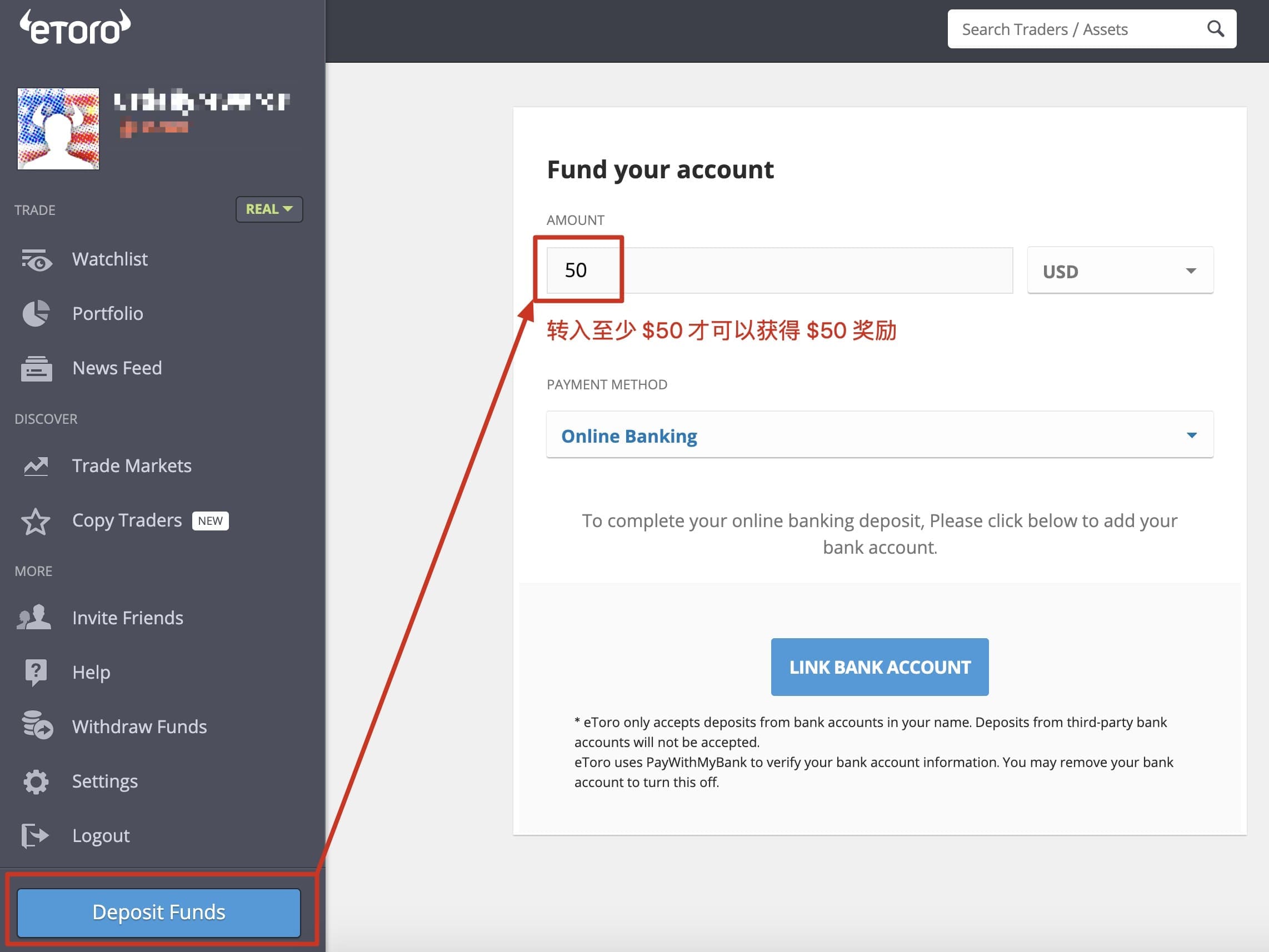 eToro（e投睿）投资平台介绍【注册奖励 ，无需交易直接提现】