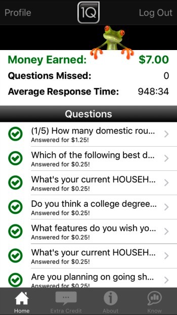 1Q 介绍：手机上的快速问卷，轻松赚美金