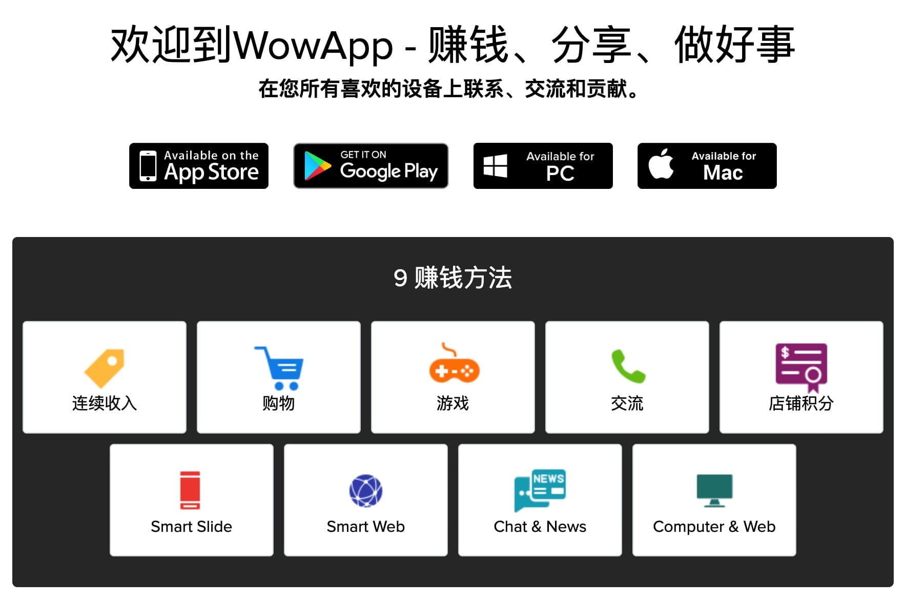 WowApp - 躺赚神器，聊天上网轻松赚美金【支持中文，全球用户都可加入】