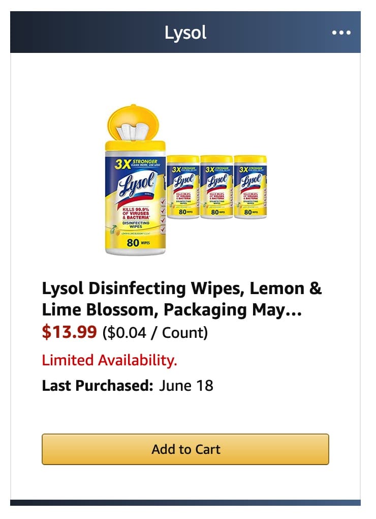 奇技淫巧!如何成功下单 Amazon 缺货无货的商品【例如 Lysol 消毒喷毒, Clorox/Lysol 湿巾等等】