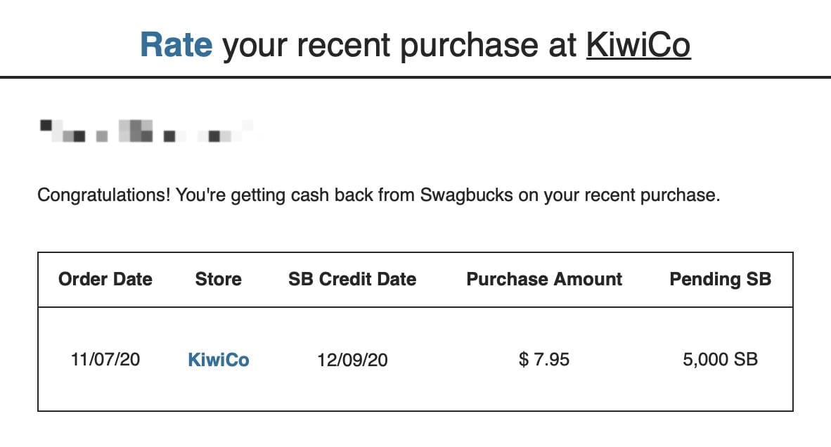 Swagbucks 最新倒赚:花 订阅 Kiwico 返 ,可倒赚