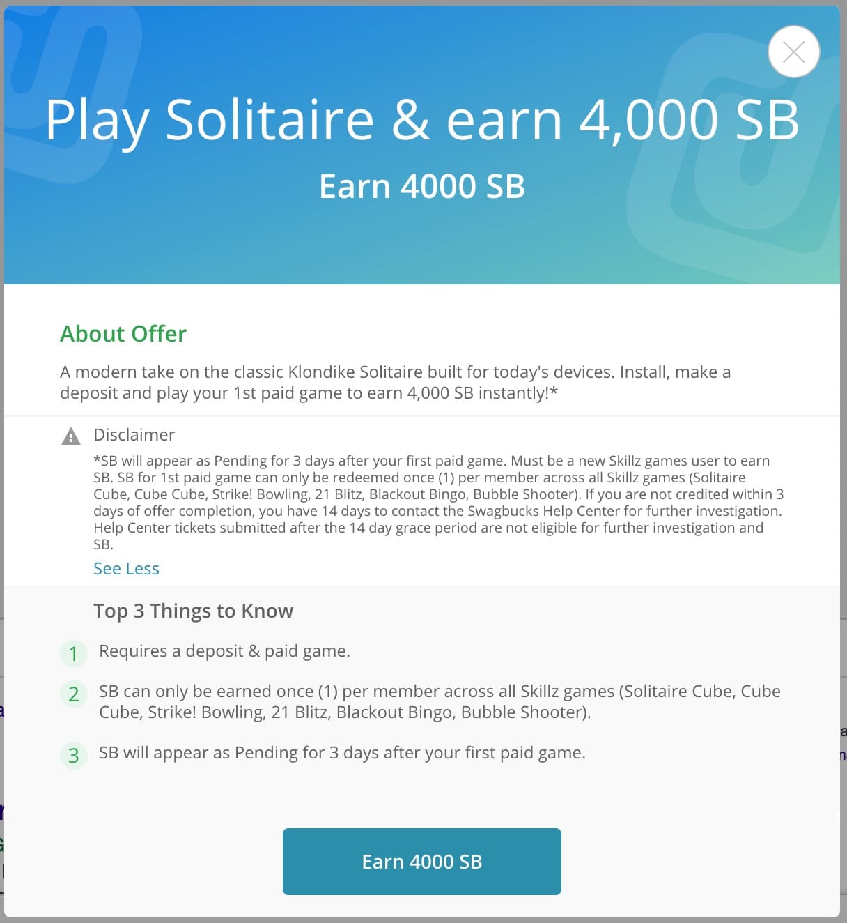 Swagbucks 玩 Solitaire Cube 倒赚，四个平台都可做【2023 版更新】