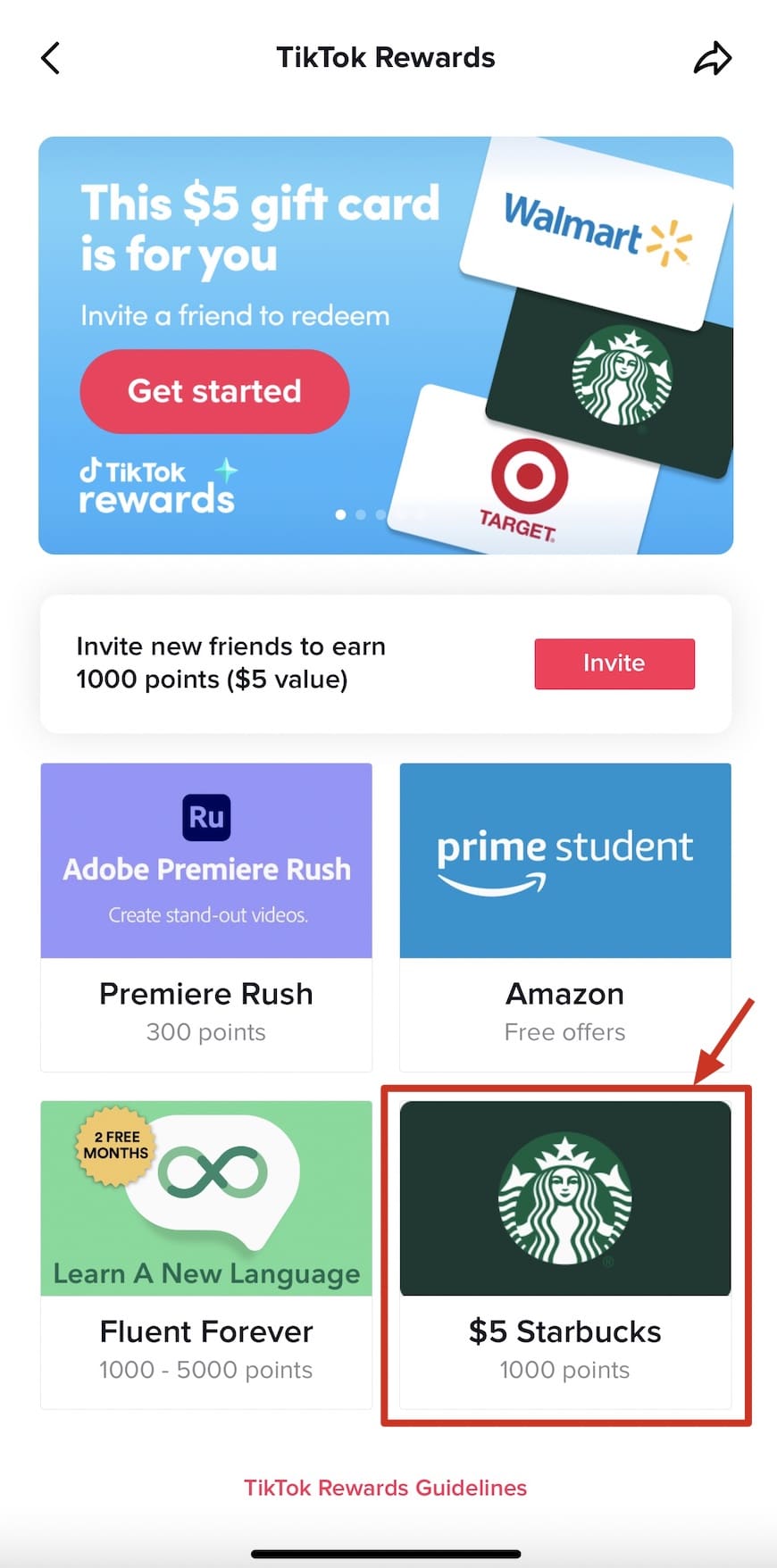 TikTok（美国抖音）无成本免费获得  礼品卡攻略