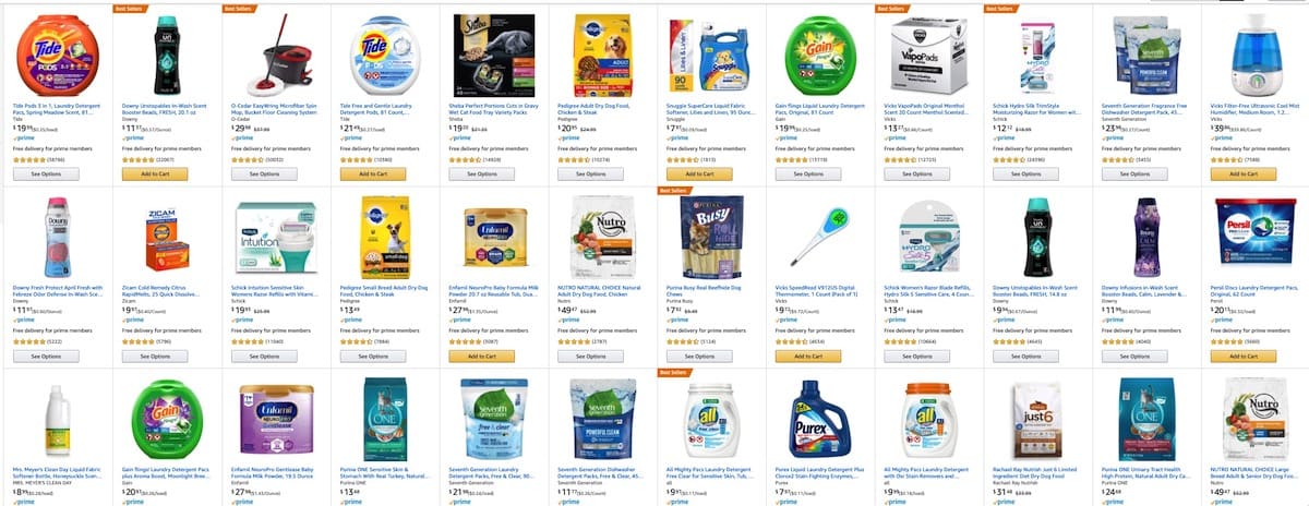 Amazon 折扣：买任意两件减 【包括洗涤用品、婴儿用品、宠物用品等】