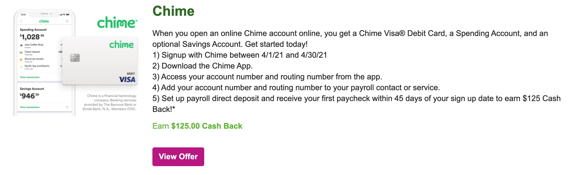 Chime 开户奖励，可倒赚 9【06/02 更新最新活动信息： Swagbucks/InboxDollars/MyPoints】