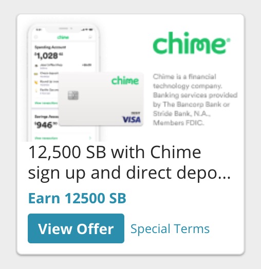 Chime 开户奖励，可倒赚 9【06/02 更新最新活动信息： Swagbucks/InboxDollars/MyPoints】