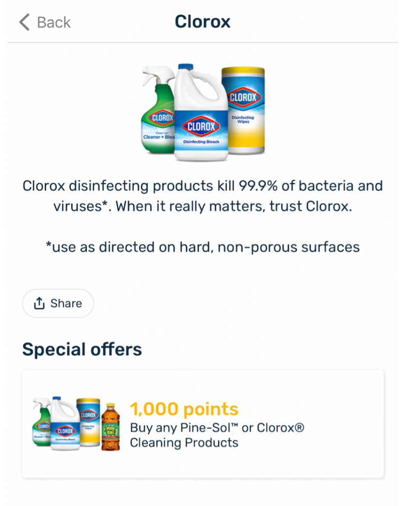Swagbucks 倒赚：免费获得两瓶 Clorox Bleach，结合 Fetch Rewards 可倒赚 <img decoding=