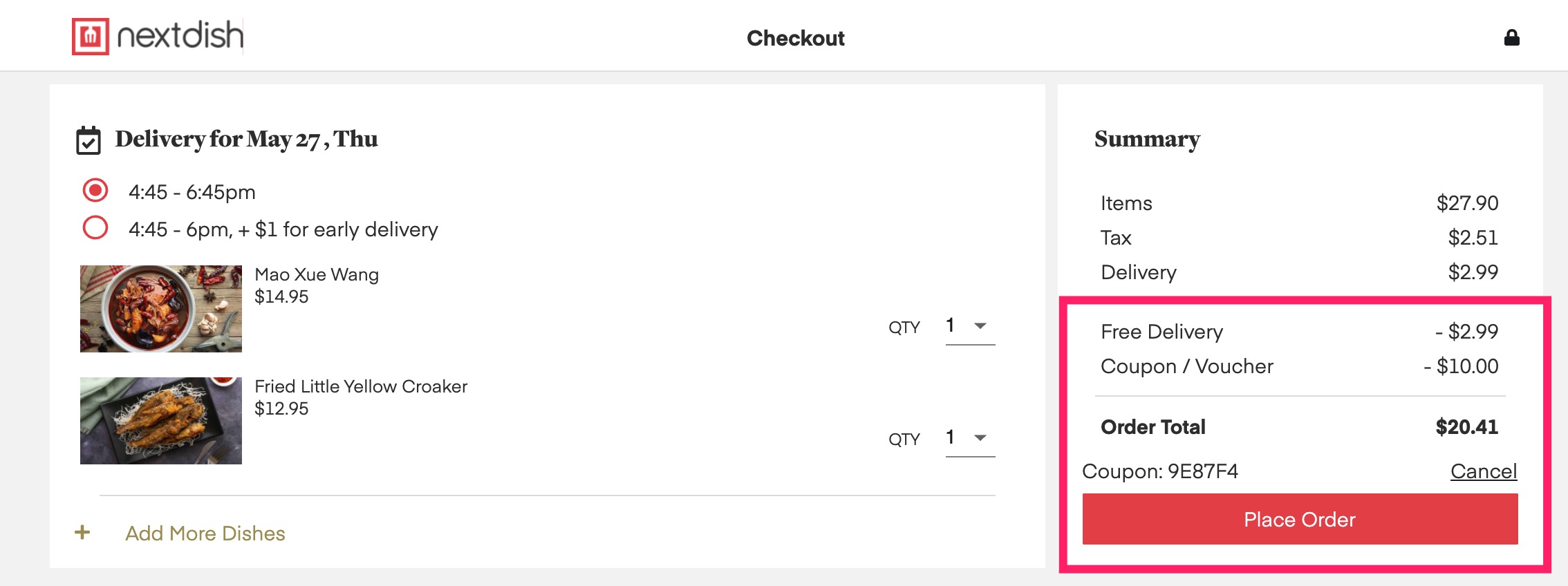 湾区美食配送服务 NextDish 介绍【注册即送 ，可立即使用，更新麻辣烫收货图】