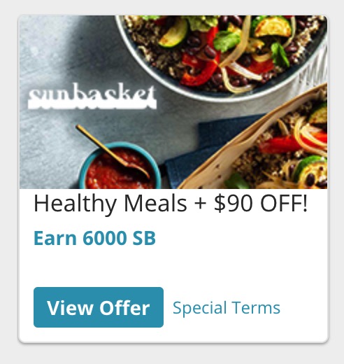 Swagbucks/MyPoints 上 Sun Basket 免费 4 餐饭 + 倒赚 +【07/05 更新：Chase Offer 有  返现】