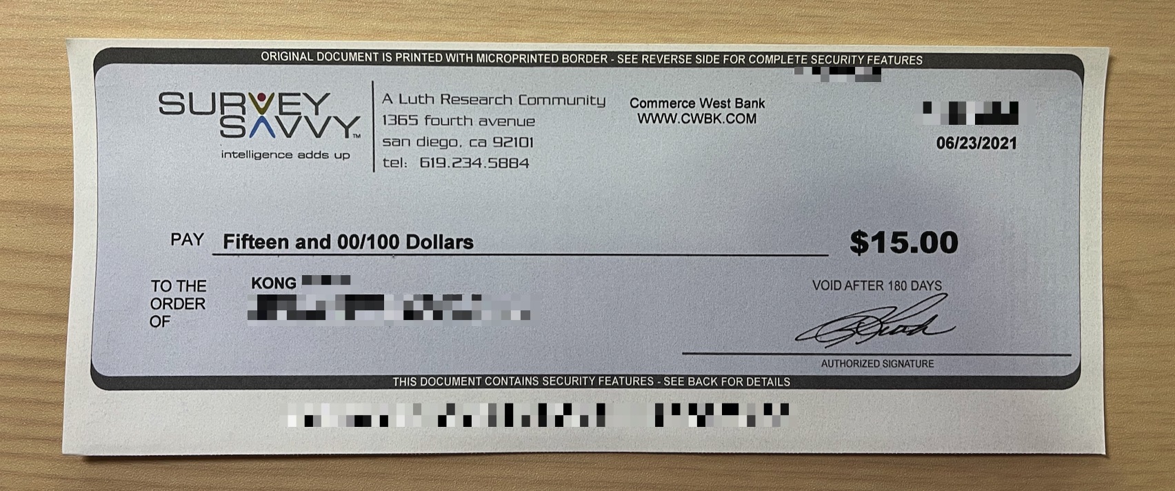 SurveySavvy：每个设备每个月躺赚 ，可用于手机、平板、电脑【注册额外赠送 ，06/29 更新：支票收款图】