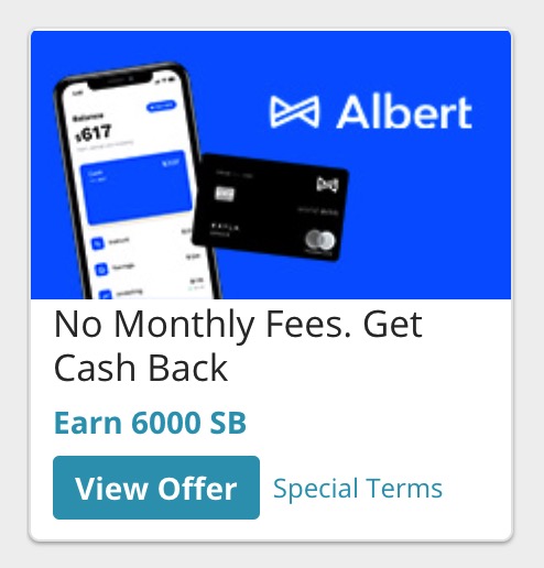 Swagbucks 上开通 Albert Banking Account 可获得 奖励,无 DD 要求【也可通过邀请链接赚 】