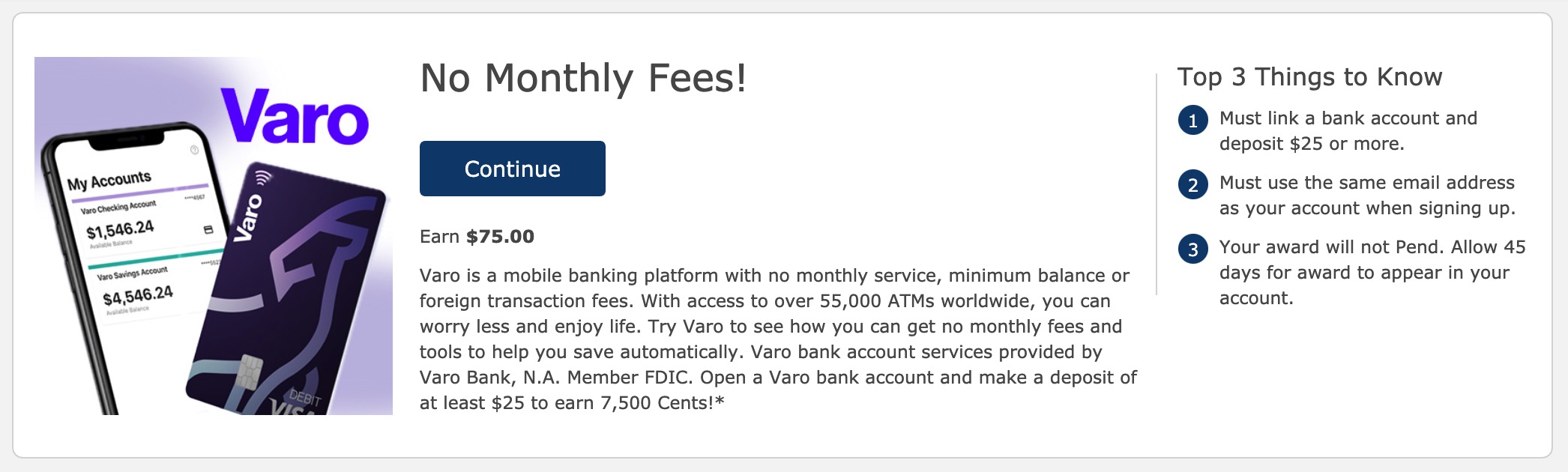 Varo 数字银行介绍【开户奖励 6，无 DD 要求，06/12 更新：史高回归】