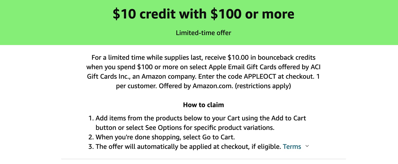 Amazon 购买 0 Apple GC 获赠  Amazon GC