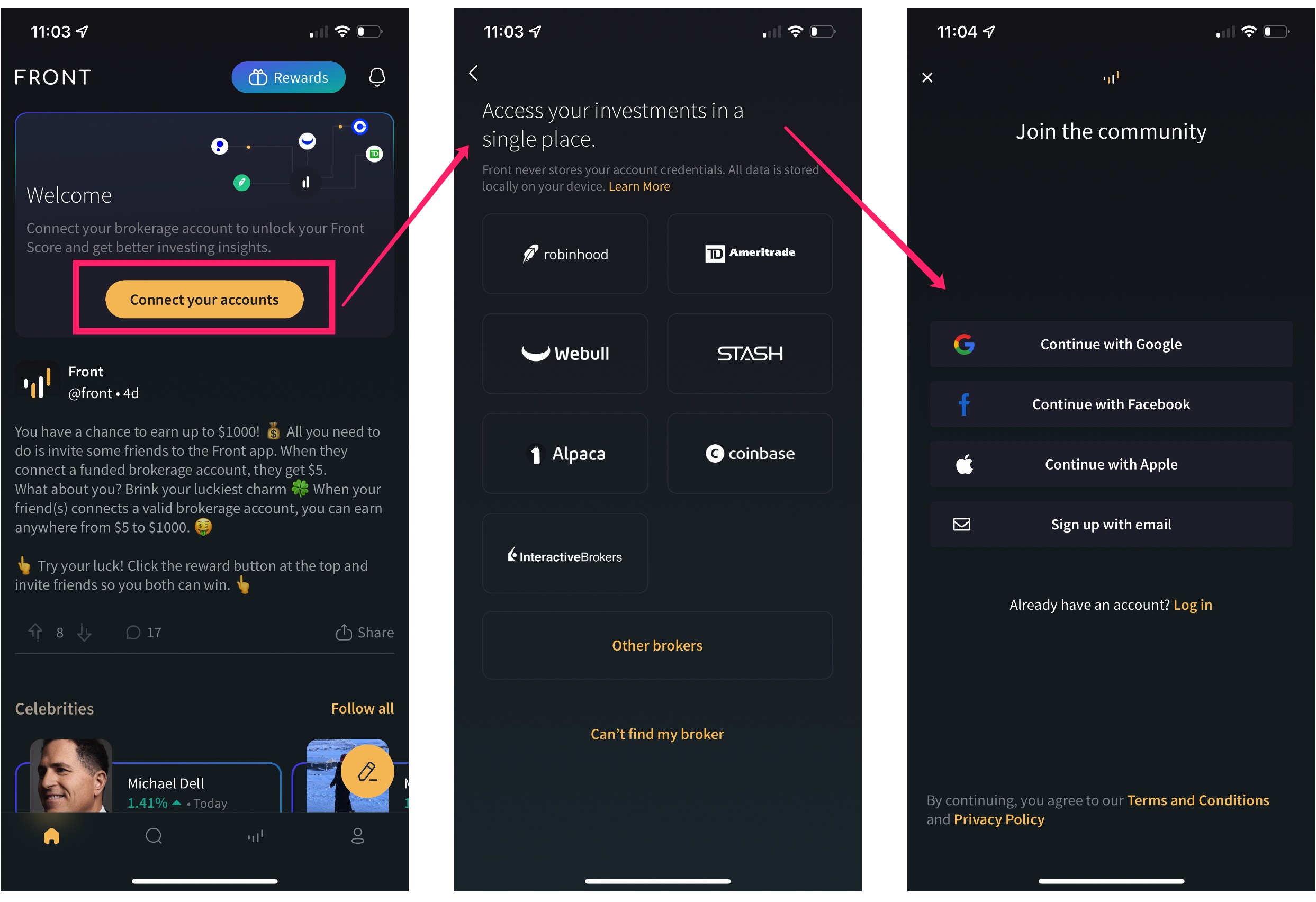 投资助手 Front App 超简单小羊毛,简单注册即送 ,无身份验证或 SSN【03/06 更新:融资 M】