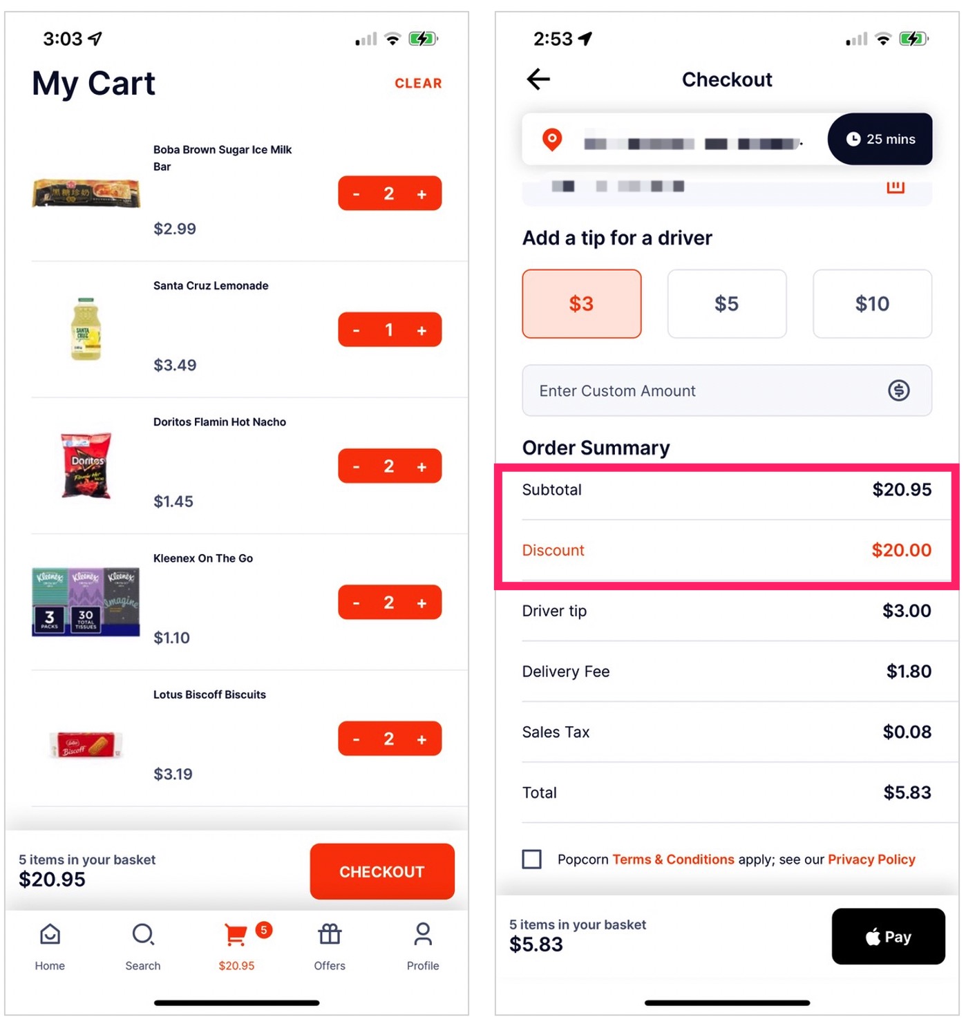 Popcorn：零食饮料 24/7 速递到家【注册奖励 ，04/28 更新：支持湾区更多地区了！】