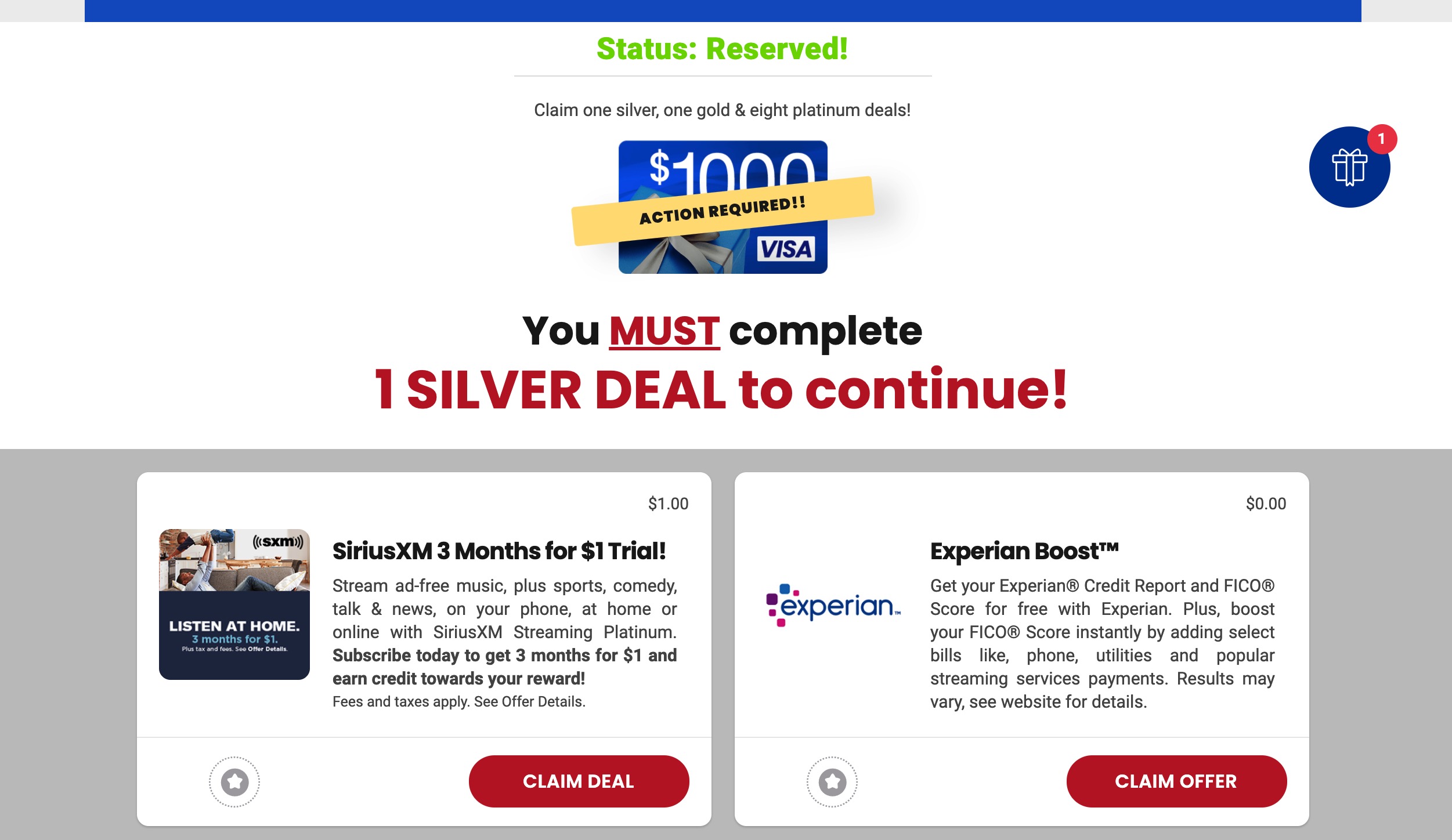 RewardZone USA 完成 10 个任务奖励 00 Visa 礼卡攻略