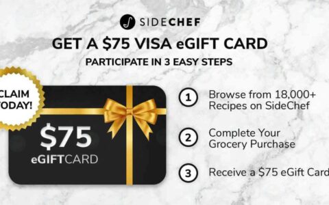 SideChef 上下单 Walmart 可获得 $75 Visa 礼卡，纯倒赚