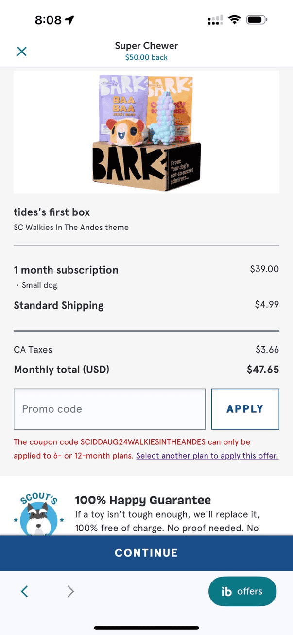 ibotta Flash Cash：Super Chewer 返现 ，免费狗粮【仅限 08/13 一天】