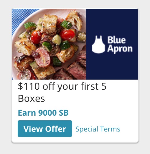 Swagbucks/MyPoints 上订阅 Blue Apron 可倒赚 + 免费几餐饭【05/07 更新:MyPoints 上提高到返现 】