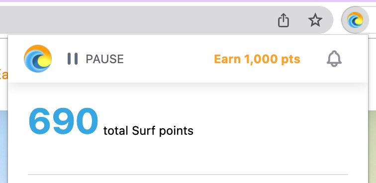 Surf：上网自动攒积分的羊毛工具【注册奖励 ，03/31 更新：新增新用户加分项，新增 Offer 功能】