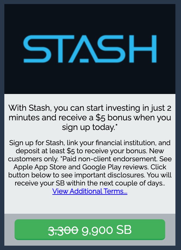 Swagbucks/MyPoints：注册 Stash 倒赚 4【03/28 更新：倒赚增至 4】