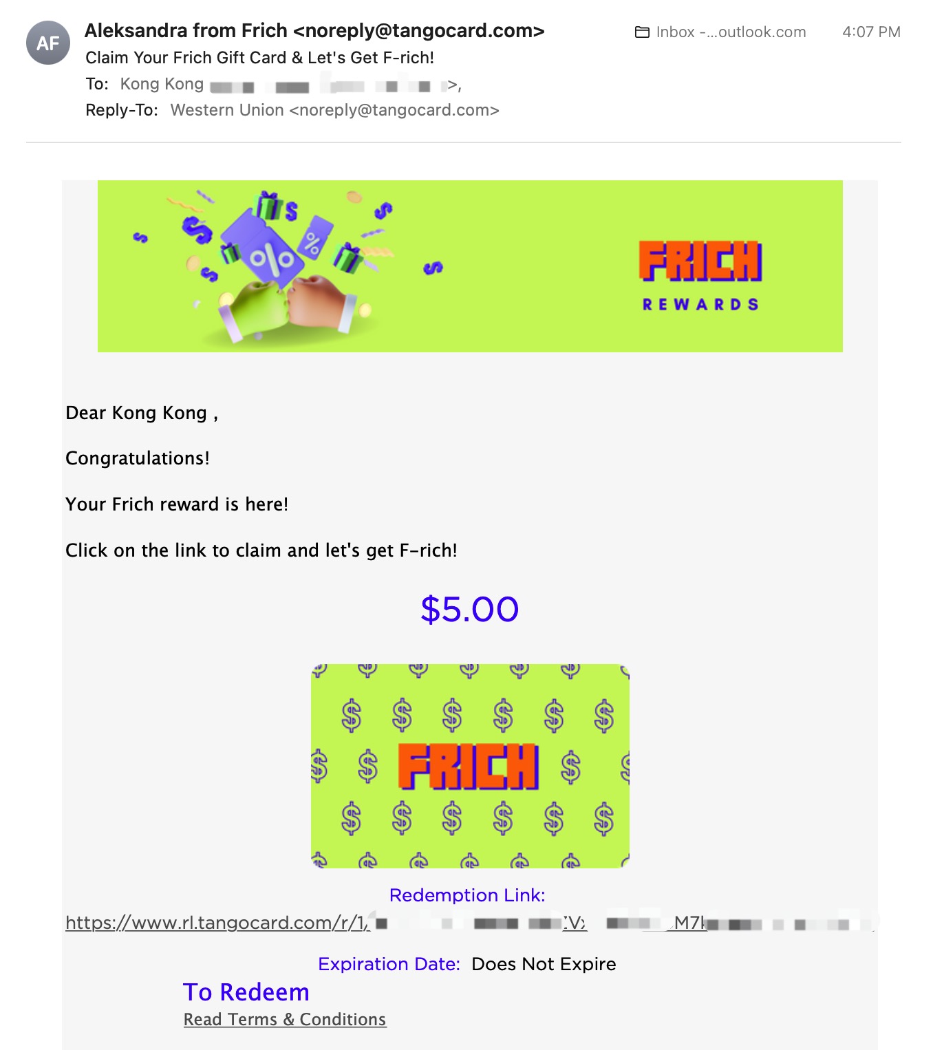 Frich App 连接银行卡奖励 ，可选多种礼卡，秒到账【04/05 更新：据多个数据点，活动已死】