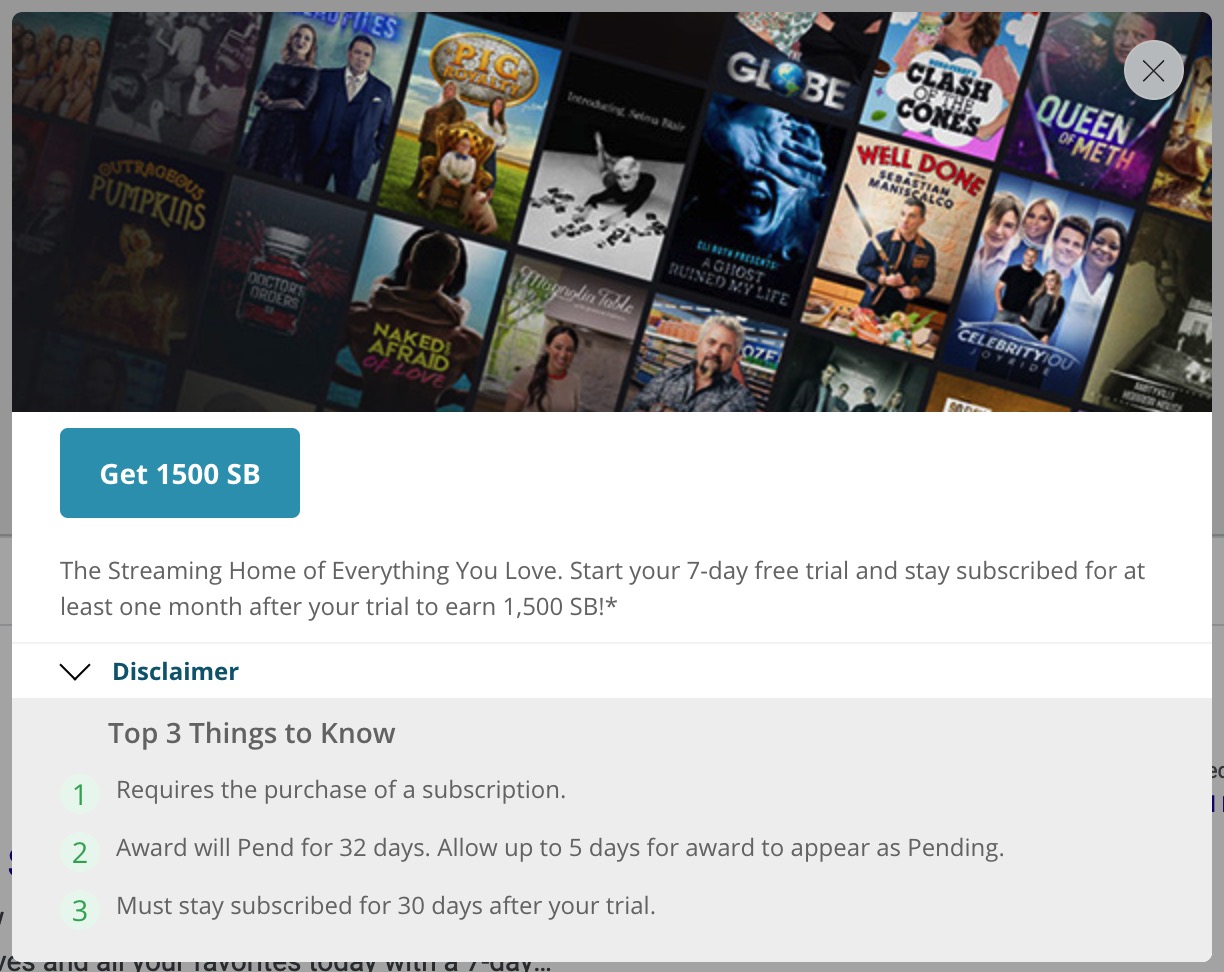 Swagbucks/MyPoints 上订阅 Discovery+ 可倒赚【07/28 更新：返现提高到 ，可倒赚 ，最后三天】