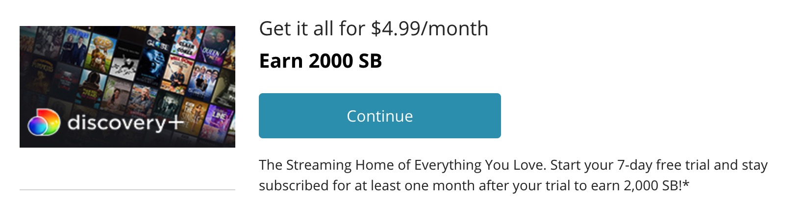 Swagbucks/MyPoints 上订阅 Discovery+ 可倒赚【07/28 更新：返现提高到 ，可倒赚 ，最后三天】