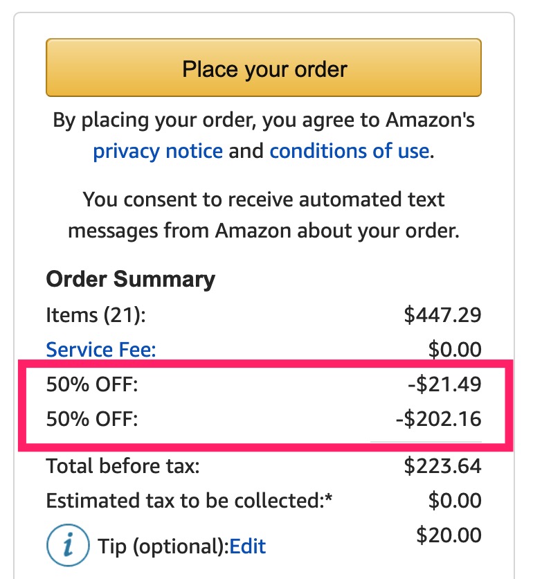 大羊毛!Amazon Fresh 大量商品全部 50% off