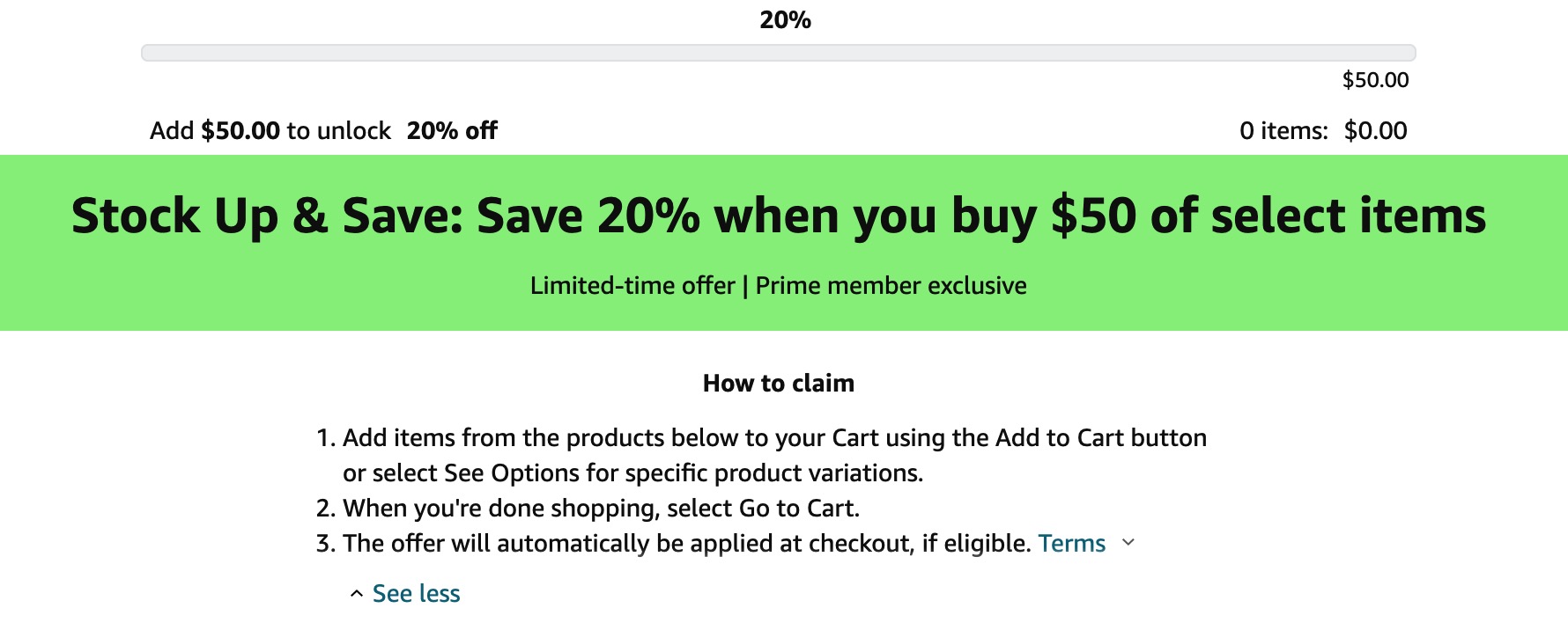 囤货:Amazon 生活用品满 打八折【Prime 会员专享】