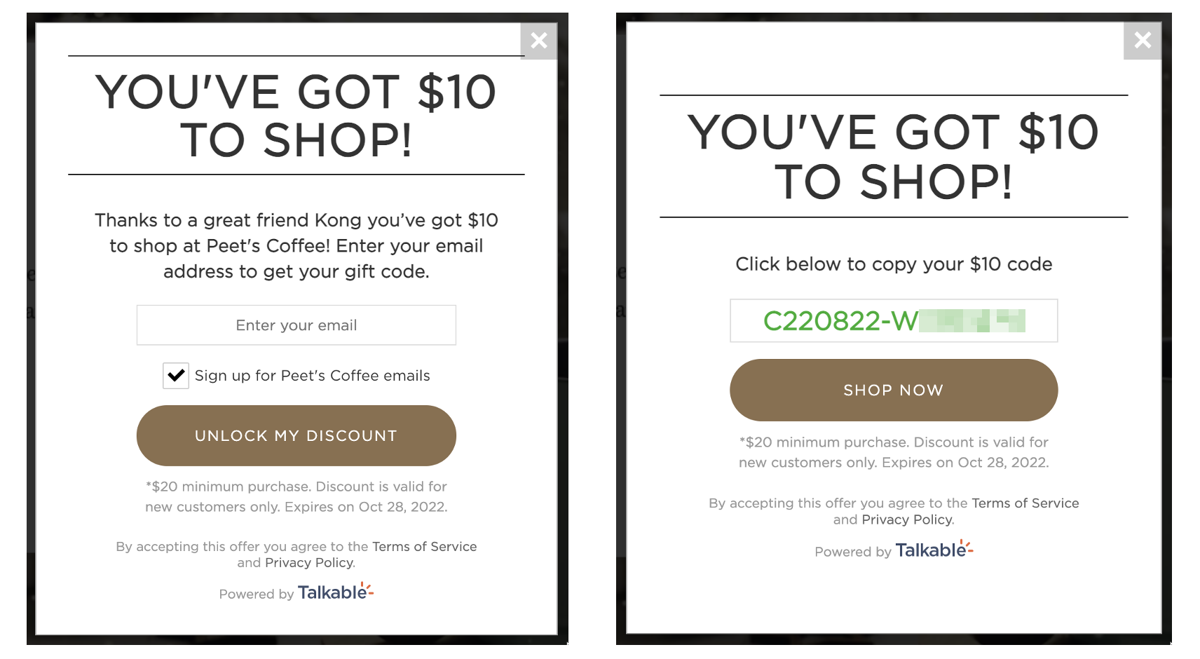 半价买咖啡豆：Peet's Coffee 新用户  奖励【1/2 更新：又有了】