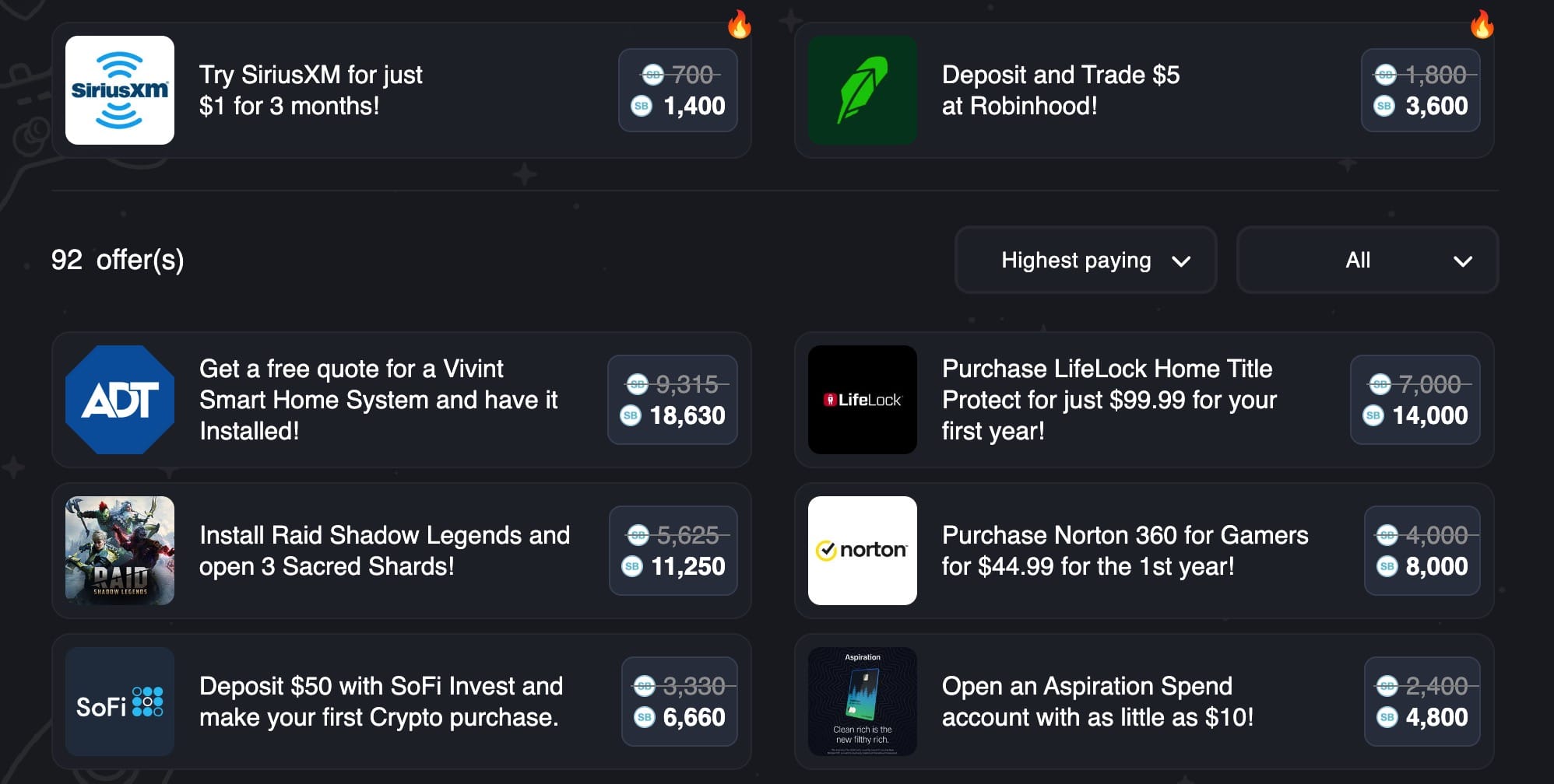 Swagbucks 上 RevU 双倍返现【09/07 更新：又有了，很多倒赚】