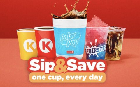 Circle K 便利店每天免费一杯饮料或咖啡，可免费领取一个月
