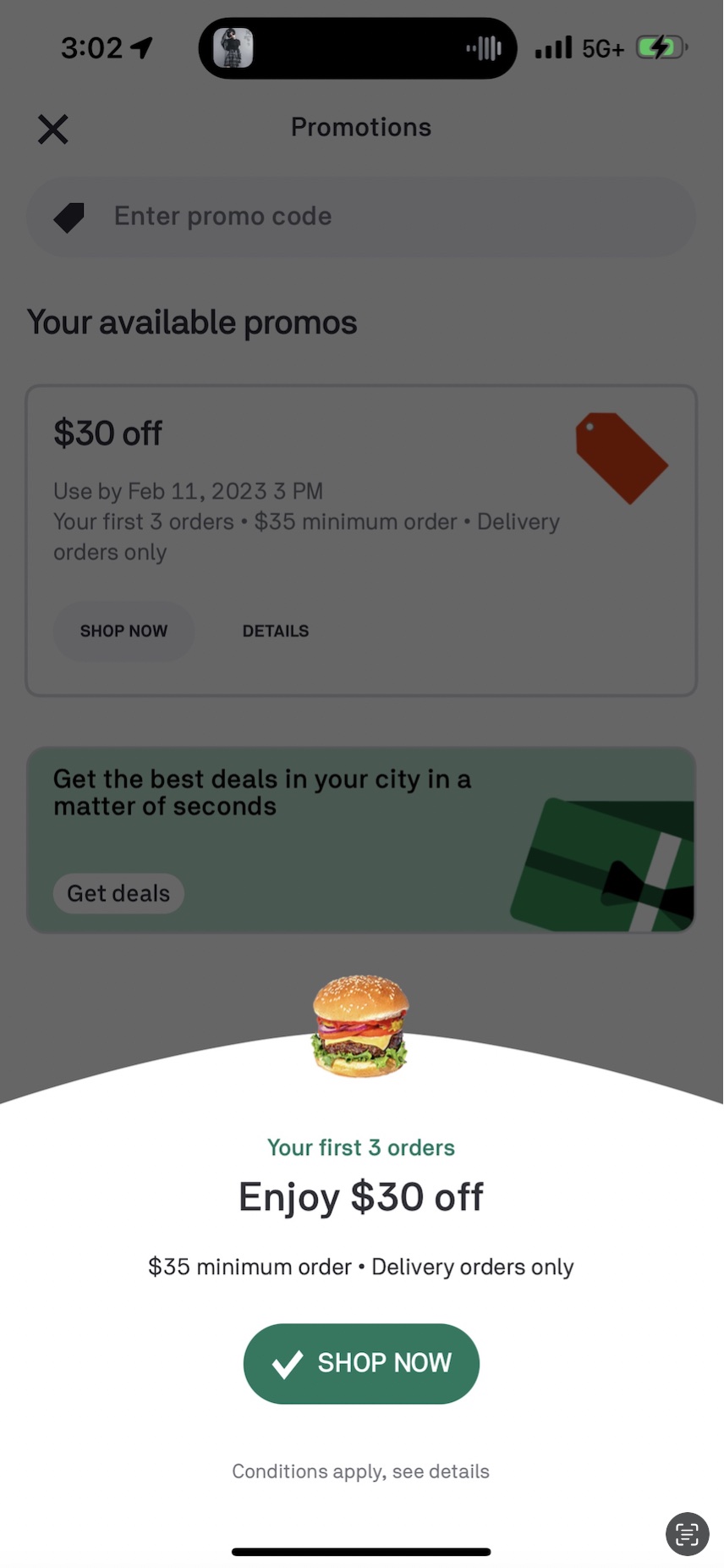 外卖应用 Postmates 满 减 ,可用三单