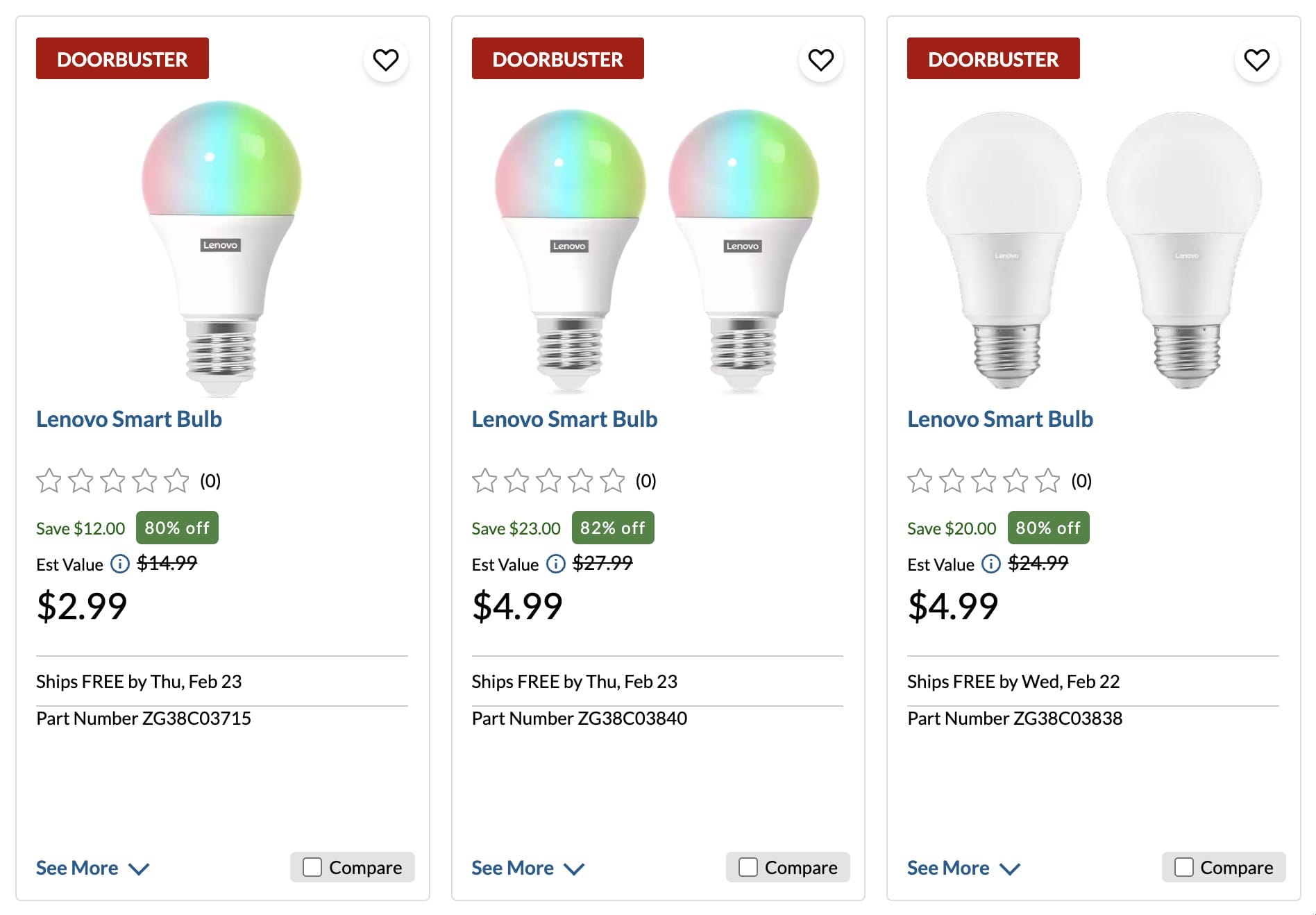 快！Lenovo 官网仅需 $0.47 买两个智能灯泡，原价 $27.99，手慢无