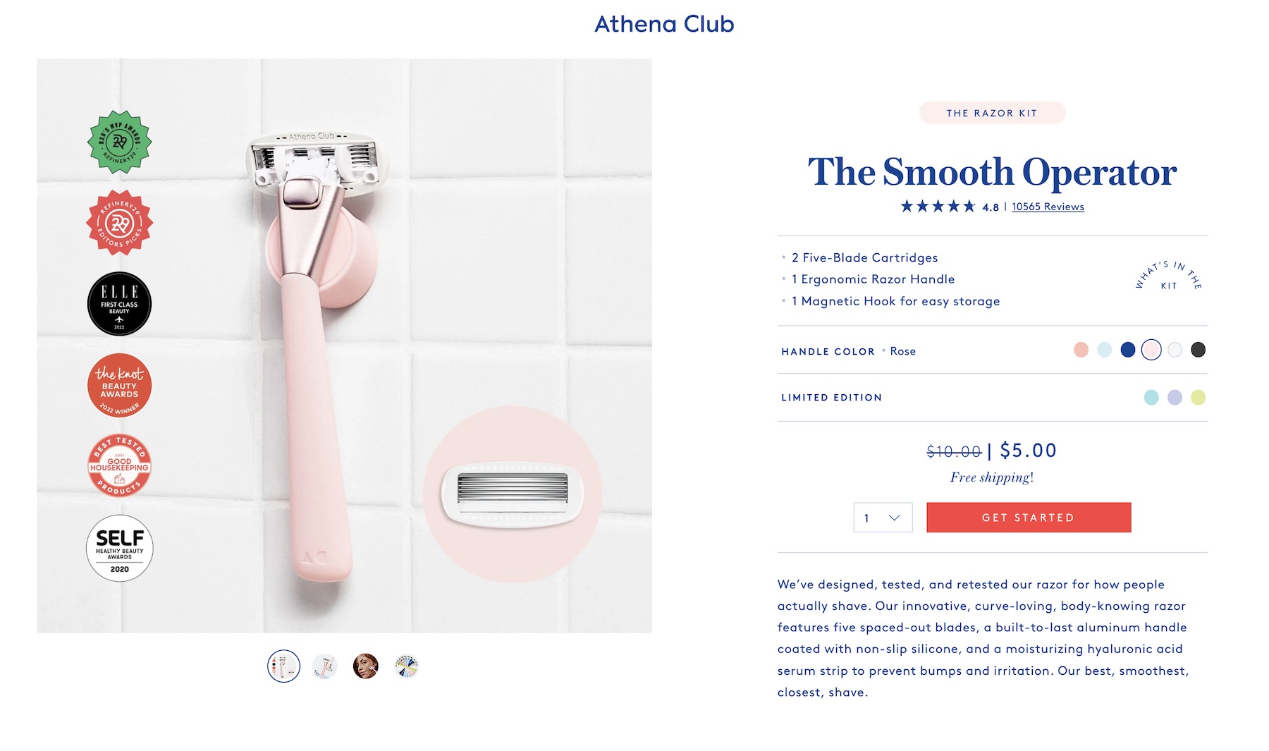 免费领取 Athena Club Razor Kit（女士剃须套装），手慢无【已过期】